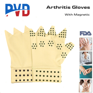 PVD 1Pair Compression Arthritis Gloves Magnetic Anti Arthritis Fingerless Health Therapy Gloves Copper Infused Arthritis Gloves Compression Therapy Increase Blood Flow
