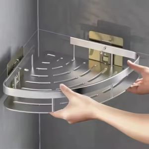 Bathroom Tray Wall-Mounted Toilet Shelf Perforated Toilet Basket Shower Room Corner Shower Gel Storage Shelf