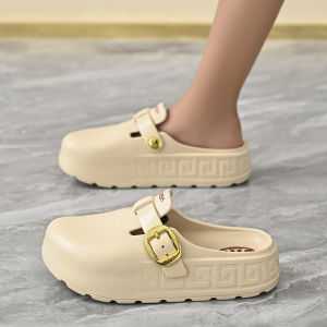 [Free Shipping] Summer WomenS Sandals Fashionable And Minimalist Style Slip-On Design Closed-Toe Versatile Beach Sandals Thick-Soled In Stock