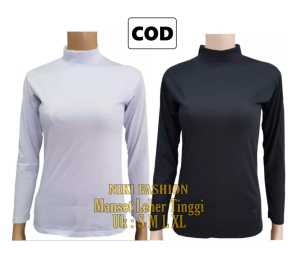 PROMO Manset Lengan Panjang - Manset Leher Tinggi-Manset Lengan Panjang Wanita - Manset Dalaman Wanita - Mangset Muslimah - Dalaman Kaos Polos Hitam & Putih Lengan Panjang NIKI FASHION