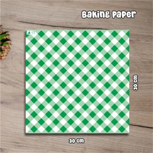 200pcs 30×30mm Food Wrapper / Kertas Nasi Motif Grid / Kertas burger