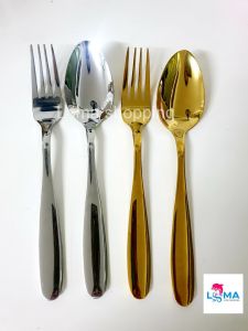 ช้อนส้อมสแตนเลส 200 ปากช้อนใหญ่ หนาหนัก ทรงไข่ใหญ่ ส่วนประกอบด้วย JTN