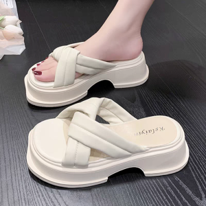 COD Sandal Wedges Tapak Tebal Kualitas Sintetis Tinggi Premium Produk YS 666