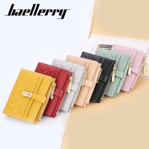 BAELLERRY Dompet Wanita: Dompet Lipat Pendek Cewek Dompet Kulit PU Import