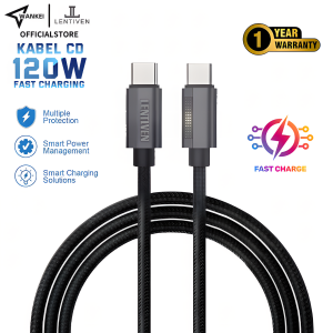 WANKEI LENTIVEN Kabel Data 120W Fast Charging Type C To Type C For Android & Iphone Garansi 1 Tahun Kabel CD