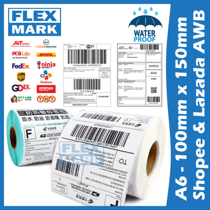 FLEXMARK Thermal Sticker AWB Air Way Bill Shipping Label Barcode Paper