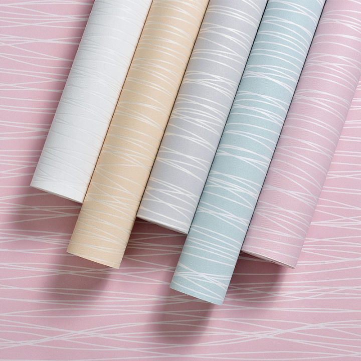 【1/3/5/10M】Self Adhesive Wallpaper Sticker Blue/white/yellow Stripes Design home decoration Wall Stickes