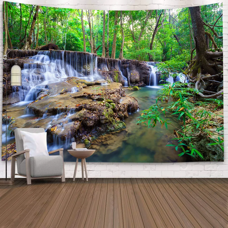 Wall Tapestry Forest Wall Hanging Nature Wall Cloth Spring
