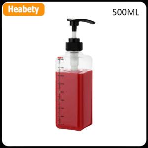 【2-3 days delivery】 500ML 1000ML Liquid Dispenser with Scale Coffee Syrup Drip Bottle with Hydraulic Pump Nozzle Head Kitchen Honey Jar Container