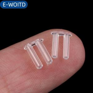 E-WOITD 100pcs Rimless kính đôi cao su cắm khóa ỐNg Lót Kính mắt nhựa đôi ống lót chân sửa chữa phụ kiện kính mắt