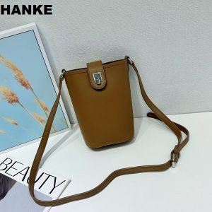 HANKE Small Bucket Crossbody Sling Bag Leather Womens Phone Casual Bag