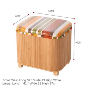 【LDIES】กล่องเก็บแบบพกพาที่เก็บอุจจาระที่บ้านประตูถังประเภทรองเท้าเปลี่ยนอุจจาระที่มีฝาครอบไม้ไผ่ห้องนั่งเล่นครัวเรือนอเนกประสงค์สองขั้นตอนการจัดเก็บรองเท้า
