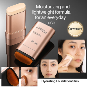 【无瑕橡皮擦粉底棒】Flawless Eraser Foundation Stick Double Head with Brush Concealer Long-Lasting Makeup-Free Water Light Cream Muscle Liquid Foundation Cream for Women