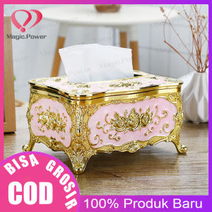 Kotak Tisu Cantik | Kotak Tisu Mewah | Tempat tissu | Tempat Tisu Emas Kotak Tissue Motif Gaya Eropa Mewah