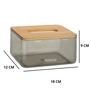 Vusign Tissue Box Nordic Style / Kotak Tisu Bambu Minimalis / Kotak Tisu Aesthetic VS47X
