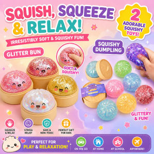 Glitter Dumpling Squishy Toy Stress Relief Portable Soft Toy for Kids Office Workers Home Office