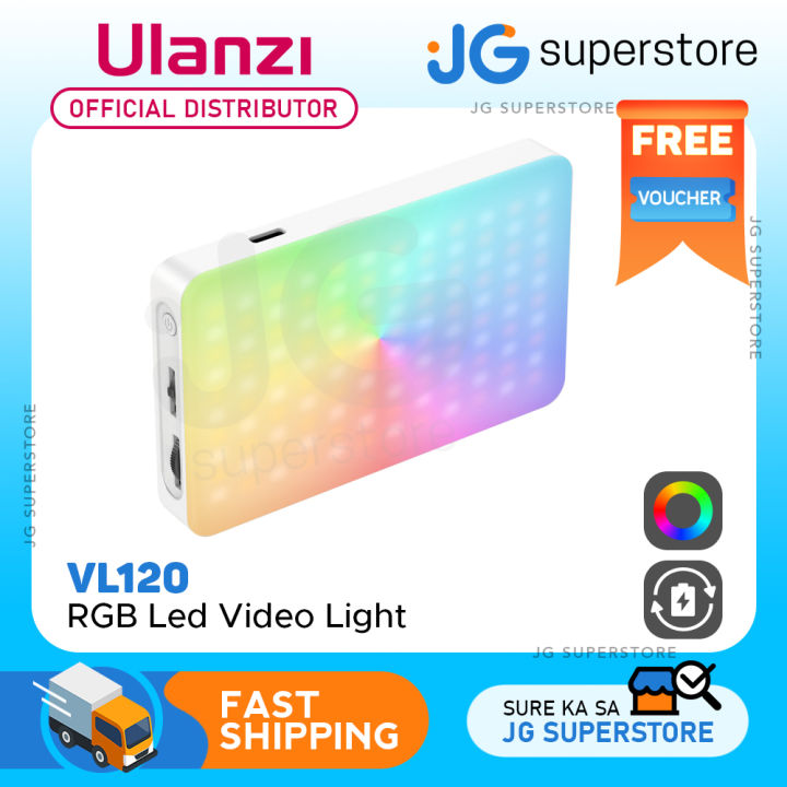 Ulanzi VL120 RGB LED Video Light with up to 9000k Color Temperature and 20 Lighting Effects for Photography and Video Lighting (White) | JG Superstore