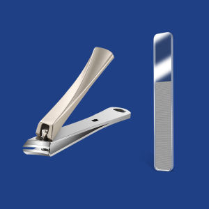 Slanted Edge Nail Clippers Stainless Steel Fingernail and Toenail Cutters Nail Trimmer with Nail File