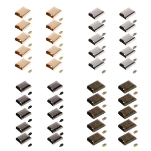 10pcs Leather Craft DIY Metal Zipper Tail Clips Buckle Stop Tail Plug for Head T