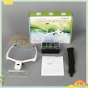 Kính lúp đeo mắt No.9892BP có đèn led phóng đại 1X 1.5X 2.0X 2.5X 3.5X
