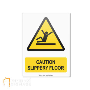 Aluminum Caution Slippery Floor Sign