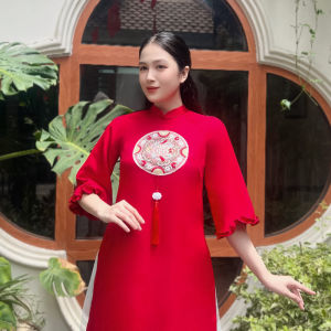 AD026 Áo dài cách tân dáng suông phúc lộc - Khánh Linh Style