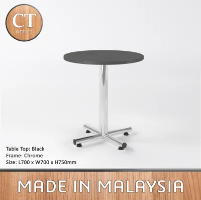 Chrome Round Bar Table Like Ikea / Metal Black Round Table / Round Side Table / Contemporary High Bar Table / Home Bar Table / Bar Stool
