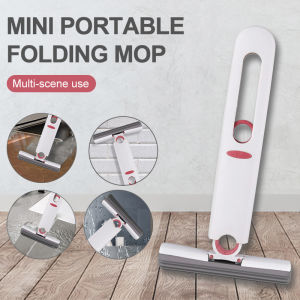 Mini Handheld Squeeze Mop Portable Window Glass Sponge Cleaner Folding Home Cleaning Mops Wear-resistant Desktop Cleaner