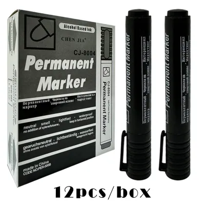 1box/12pcs Permanent Marker CJ-8004 Bullet Tip Pentel Pen Black Markers School & Office Supplies HEIM