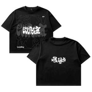 Baju Kaos Boxy Oversize Pria Dan Wanita Clote Bahan Cotton Combed 20s The Earth Black