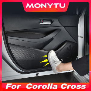 สำหรับ Toyota Corolla Cross สติกเกอร์ป้องกันการแผ่นเตะติดประตูรถยนต์หนัง PU ฟิล์มขอบด้านข้างด้านในประตูอุปกรณ์เสริมรถยนต์2021 2022 2023 2024