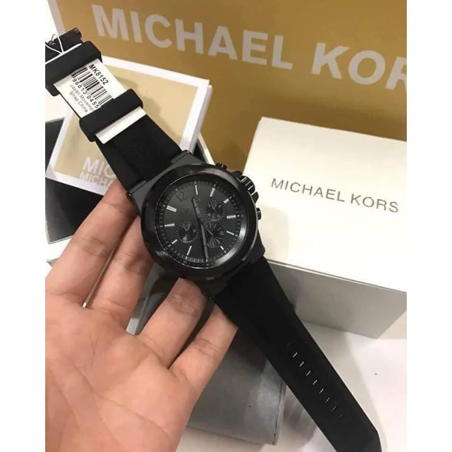 Official Warranty Michael Kors MK8152 Men s Chronograph Quartz Dylan Black Silicone Strap Watch watch for men jam tangan lelaki michael kors watch for men men watch Lazada