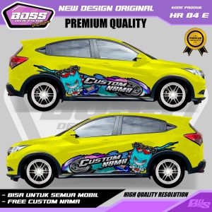 HR 04 - STIKER DECAL MOBIL HRV BRIO KIJANG BRV CRV MOBILIO ERTIGA PAJERO MOBILIO GRATIS CUSTOM NAMA