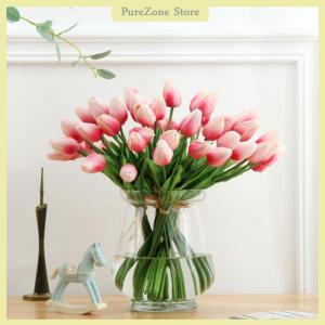 [PureZone] Artificial Tulip Flowers False Bouquet Real Touch Home Wedding Party Decor