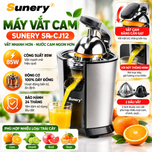 Máy Vắt Cam Tự Động Sunery SR-CJ12 85W Máy Vắt Cam Bằng Điện 2 Đầu Vắt Có Cần Gạt Cối vắt inox 304 Bảo Hành 24 Tháng