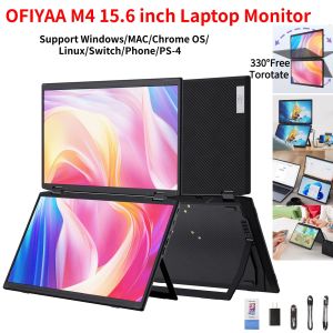[EnidJuli] OFIYAA 15.6 inch M4 Portable Monitor for Laptop With stand Laptop Screen Extender Foldable Dual Monitor FHD1080p IPS Supported Type-C Laptop Monitor Extender Windows/MAC/Chrome OS/Linux/Switch/Phone/PS-4