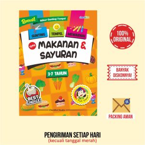 Buku Mewarnai Usia Dini Tema Makanan & Sayuran Aktivitas Anak Bonus Stiker & Sertifikat