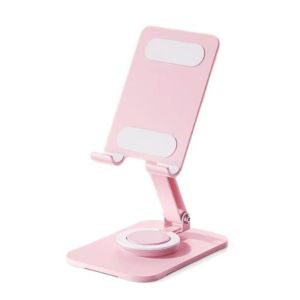 OFTBT Metal Adjustable Phone Holder Folding 360 ° Rotating Table Cell Phone Stand Rotatable Portable Mobile Phone Holder Stand Universal Bracket