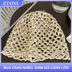 【ZTOYL】 Thời Trang Cổ Điển Sequined Rỗng Áo Thun Mũ Phụ Nữ Mùa Hè Mùa Thu Du Lịch Hình Ảnh Bầu Không Khí Đa Năng Giản Dị Y2K Đan Beanie Hat