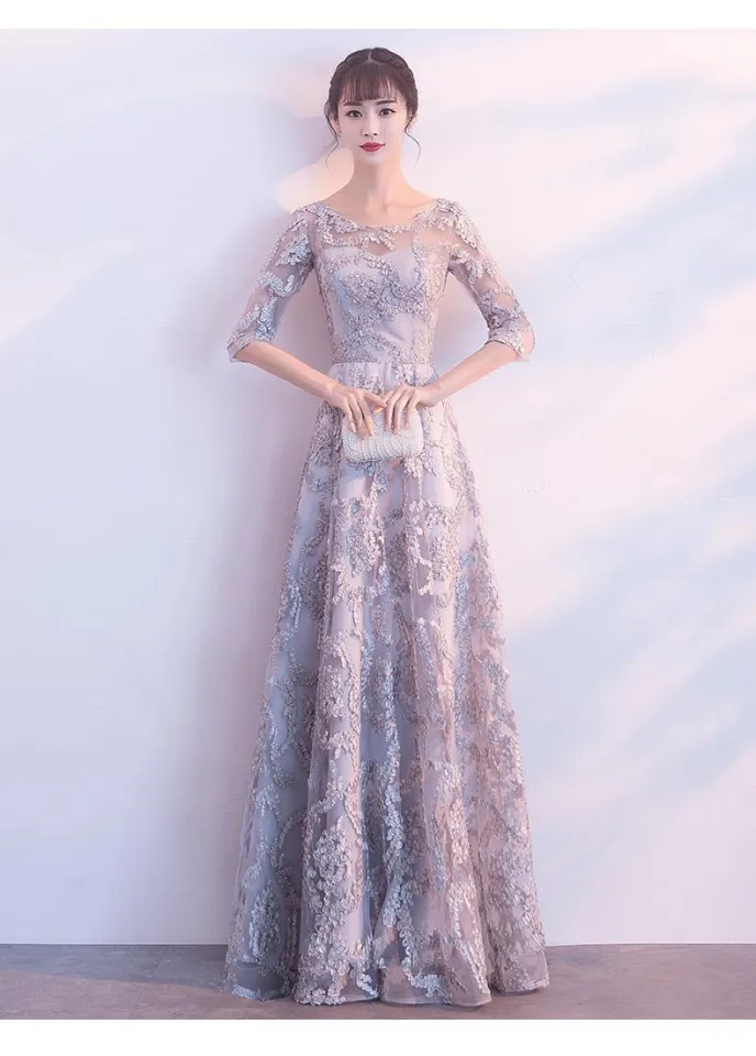 Glary Star Banquet Evening Dresses Dress Temperament Gray Light - Main Image