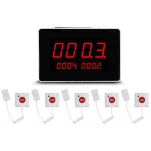 Wireless Life Alert Call Buzzer System Caregiver Pager 1 Number Screen 1 Watch Wrist Clock 5 Emergency Call Button 2 Wrist Vibration bell for Hospital Clinic Nursing Home Disabled Elderly Seniors