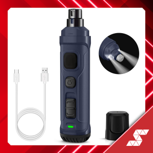 SmartpawLite Pet Nail Grinder Trimmer (LED Model) | Dual LED Lights + Low-Noise Motor + 2 Speeds + Rechargeable for Cats & Dogs | 1-Year SG Warranty