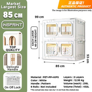 INSPRINT 85CM Foldable Storage Cabinet Storage Box Organizer Kids Wardrobe Clothes Cabinet Organizers Rack Almari Baju 收納櫃 折叠收纳柜 折叠衣柜