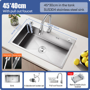 XTEN Sink Stainless for Kitchen Double Sink Heavy Duty Small Single Lababo Stainless Complete Set Kitchen Sink