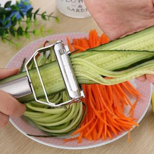 Pisau Parutan Pengupas Buah Sayur Fruit Vegetable Peeler Grater Multifunction - Silver