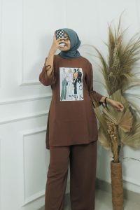 Setelan Wanita Terbaru 2023 Onset Cewek Kekinian ALIFA SET CRINKLE SABLON ATASAN + CELANA REAL PICT