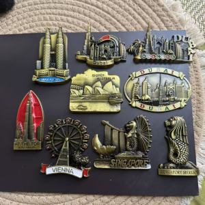 1pc Decorative Refrigerator Magnet Travel Themed Malaysia Singapore dubai Vienna Australia Fridge Magnet Souvenirs for Home Office Decor