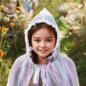 Light Up Cape Princess Cape with LED Light Hooded Cloak Halloween Cloak Cape Party Supplies