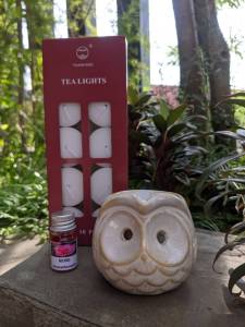 เตา เตาอโรม่า + น้ํามันหอมระเหย น้ําหอม + เทียน ขาว 10 ถ้วย ครบชุด เตาอโรมา