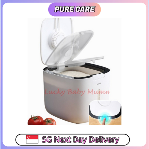 【Pure Care】 5/10L Kitchen Rice Bucket container Insect-Proof & Moisture-Proof Double layer Sealed Rice Dispenser